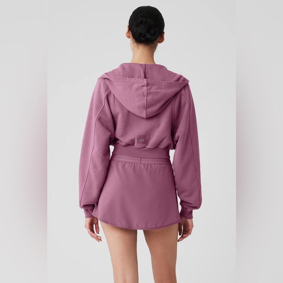 Alo Yoga Washed Sweet Escape Hoodie Breakaway Zip Up - Soft Mulberry Wash XS - Picture 4 of 5
